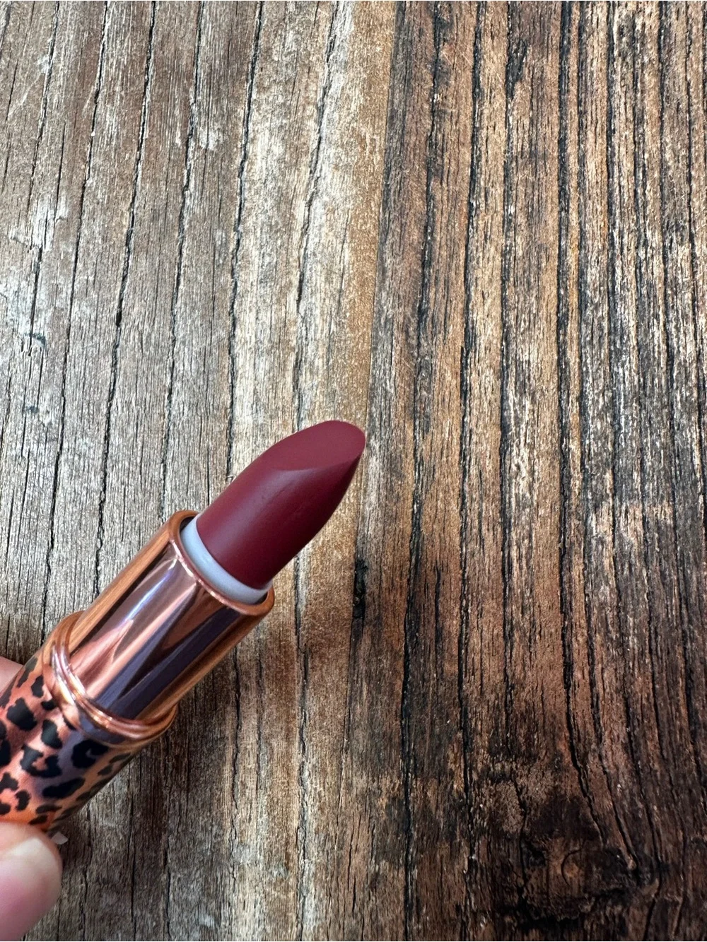 Tom Ford Lipstick in Leopard-Patterned Case with Rose Gold Accent